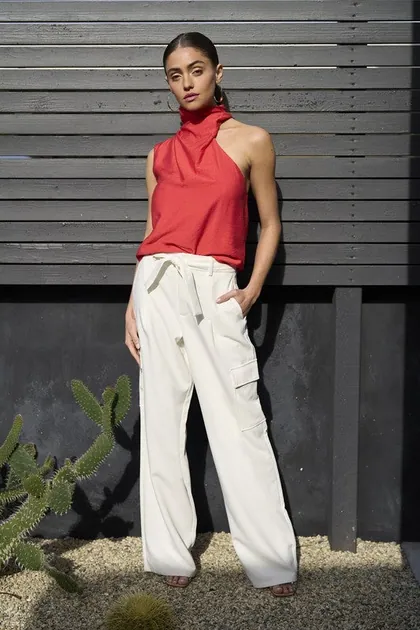 Asymmetric Tank Top (Black or Tomato) — black tops & blouses from Pieces of a Dream