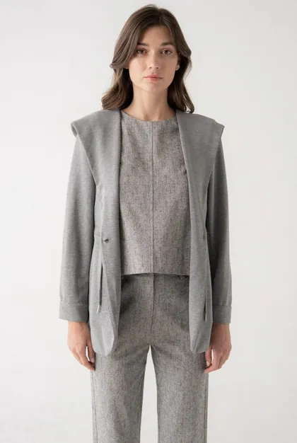 Soft Knit Hooded Jacket — grey sweaters & knits from Pieces of a Dream