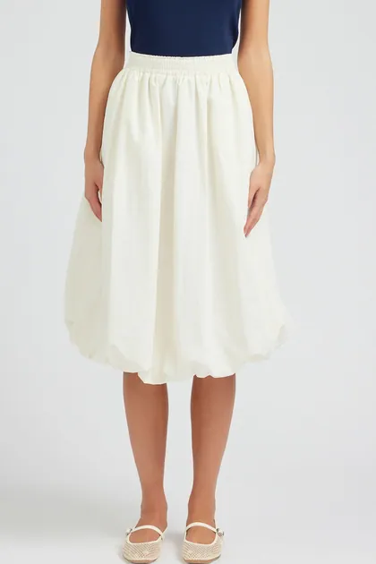 Cream Balloon Midi Skirt — cream skirts from Pieces of a Dream