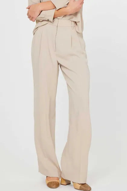 Light Taupe Tailored Trousers — beige pants & trousers from Pieces of a Dream
