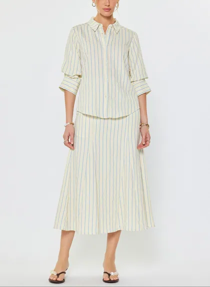 Striped Midi Skirt — blue skirts from Pieces of a Dream