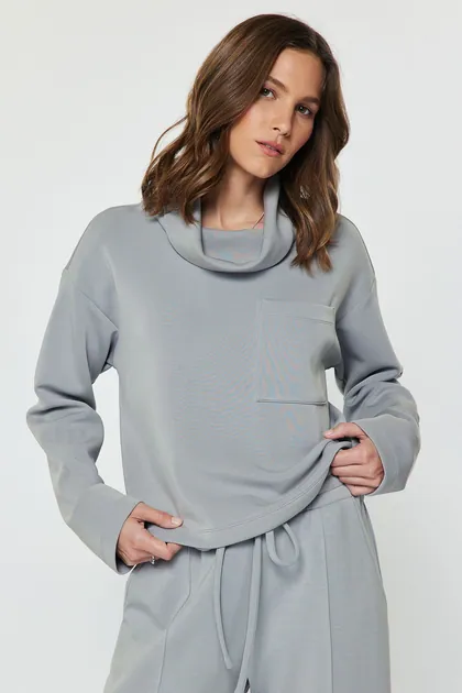 Cloud Cowl Modal Sweatshirt (2 Color Ways) — blue sweaters & knits from Pieces of a Dream
