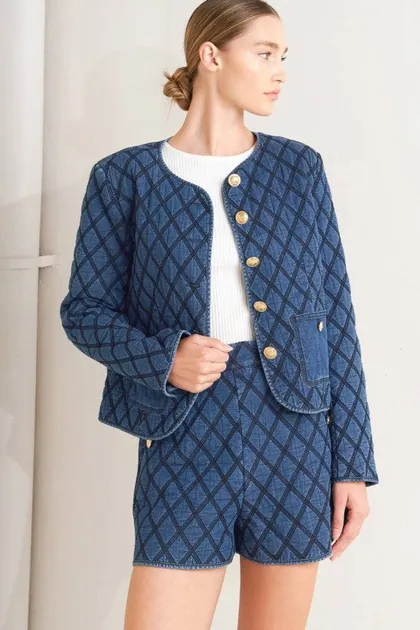 Quilted Woven Jacket — denim outerwear & jackets from Pieces of a Dream