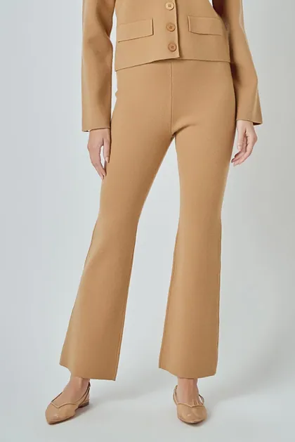 Knit Flare Pants — camel pants & trousers from Pieces of a Dream