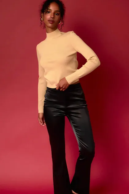 Lurex Knit Crop Top — beige sweaters & knits from Pieces of a Dream