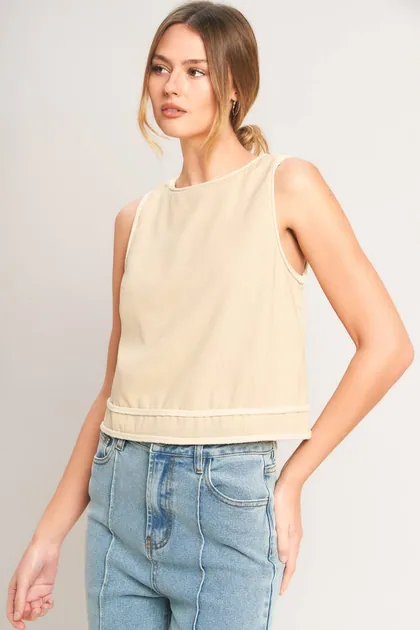 Chic Minimal Cropped Top — ivory tops & blouses from Pieces of a Dream