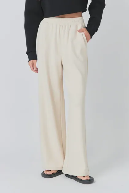 Wide Knit Pants — cream pants & trousers from Pieces of a Dream