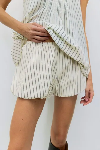 Harper Striped Cotton Bubble Hem Shorts — shorts from Pieces of a Dream