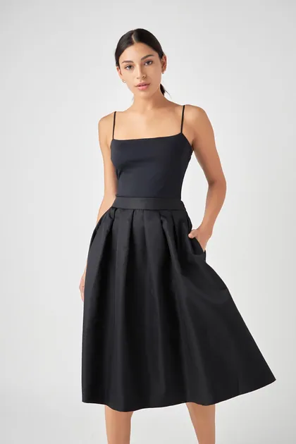 Voluminous Midi Skirt — black skirts from Pieces of a Dream