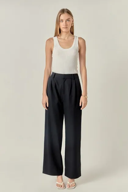 Tailored Wide-Leg Trousers — blue pants & trousers from Pieces of a Dream