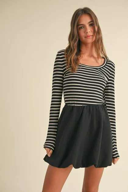 Striped Ribbed Long Sleeve Top (2 Color Ways) — beige tops & blouses from Pieces of a Dream