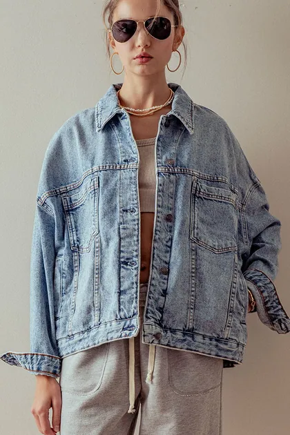 Off-Duty Vintage Wash Denim Jacket — denim outerwear & jackets from Pieces of a Dream