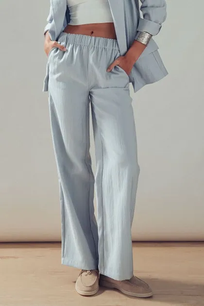 Full Elastic Waistband Wide Leg Trouser — pants & trousers from Pieces of a Dream