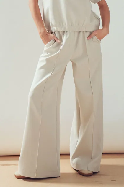 Effortless Luxe Wide Leg Pull-On Pants — cream pants & trousers from Pieces of a Dream