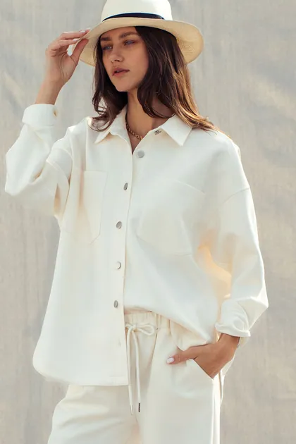 Effortless Luxe Oversized Button-Up Shirt — ivory tops & blouses from Pieces of a Dream